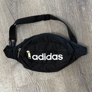 Adidas Black Belt Bag with Gold Accents